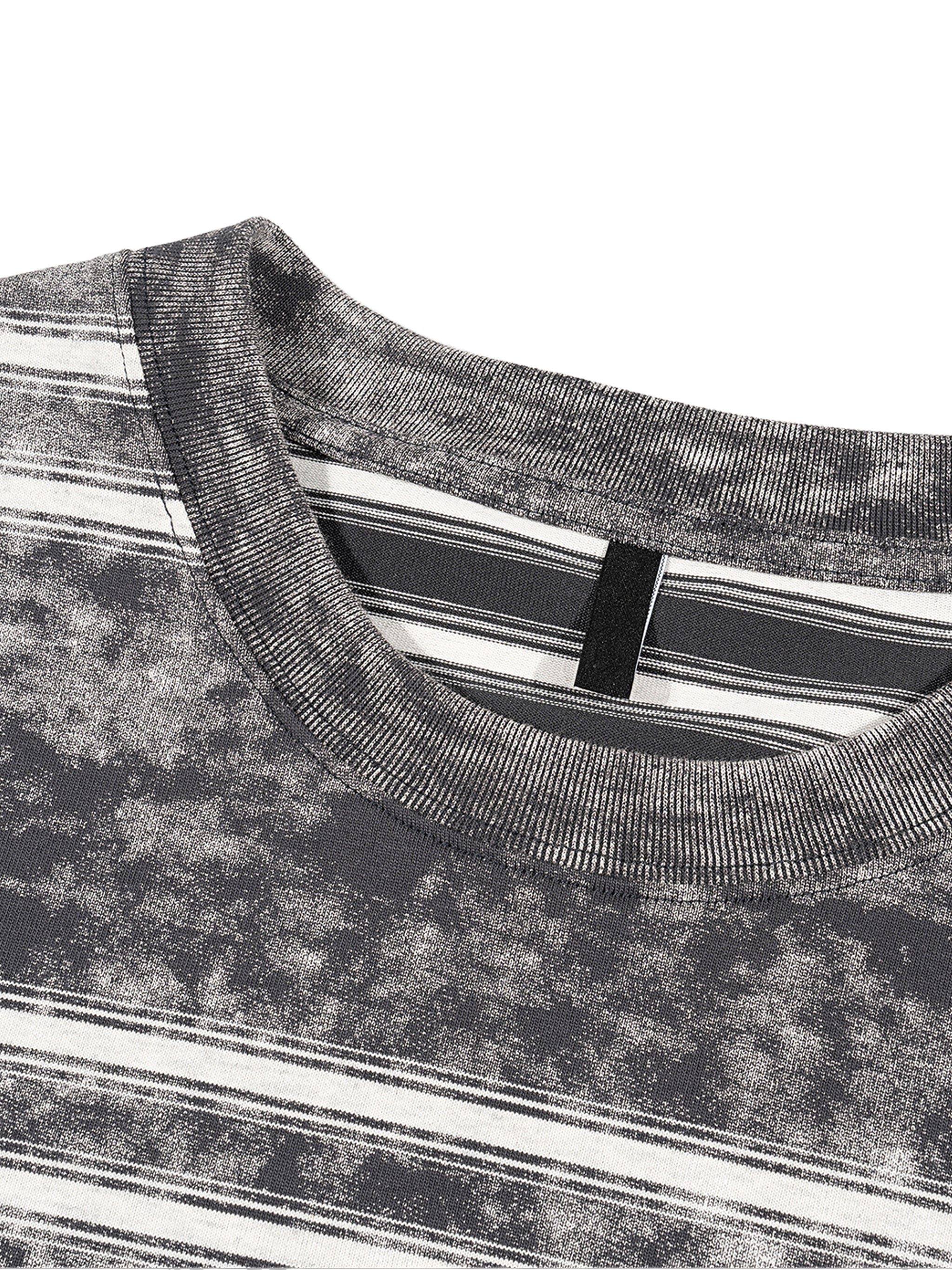 Snow Washed Striped Boxy T-Shirt