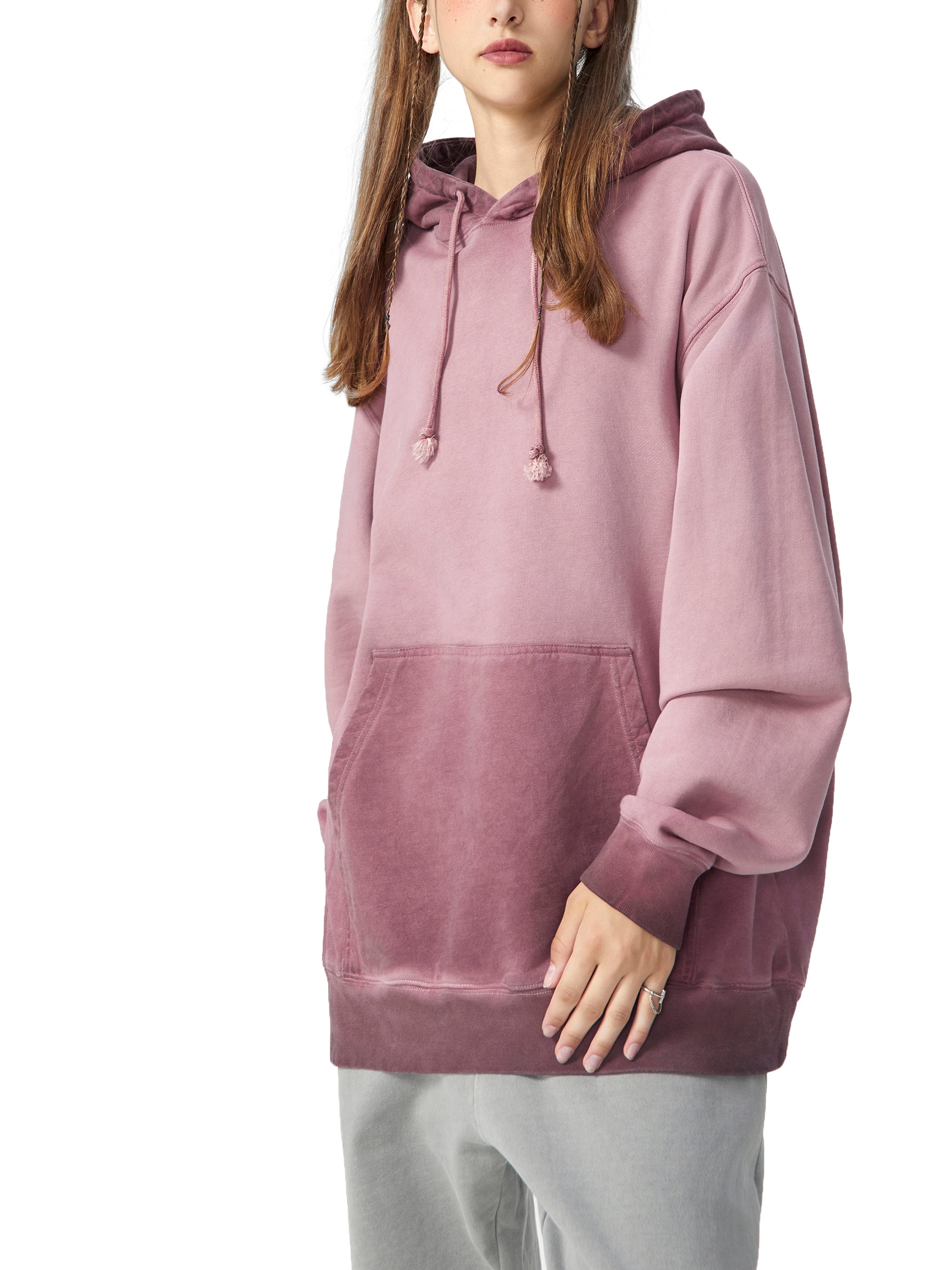 Ombre Stone Washed Colorpointed Hoodie