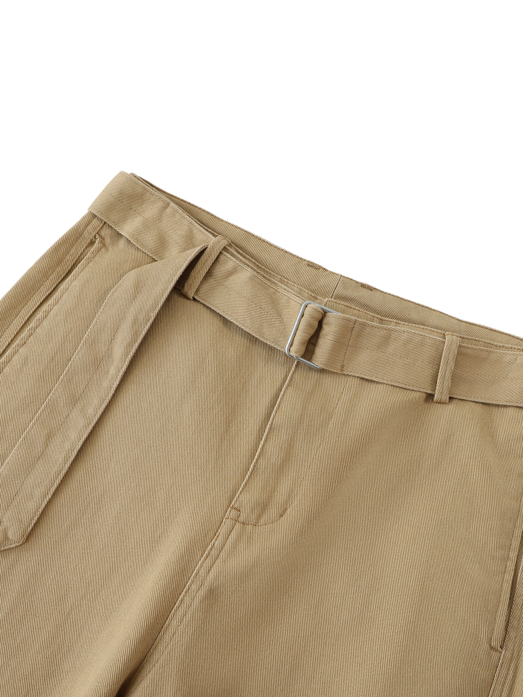 Belted Barrel-leg Chino Pants